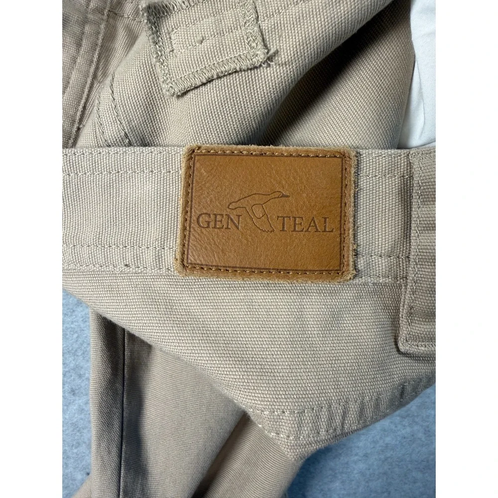 Genteal Comfort Flex 5 Pocket Straight Leg Pants Tan Cotton Mens 40X32 SKU 279
